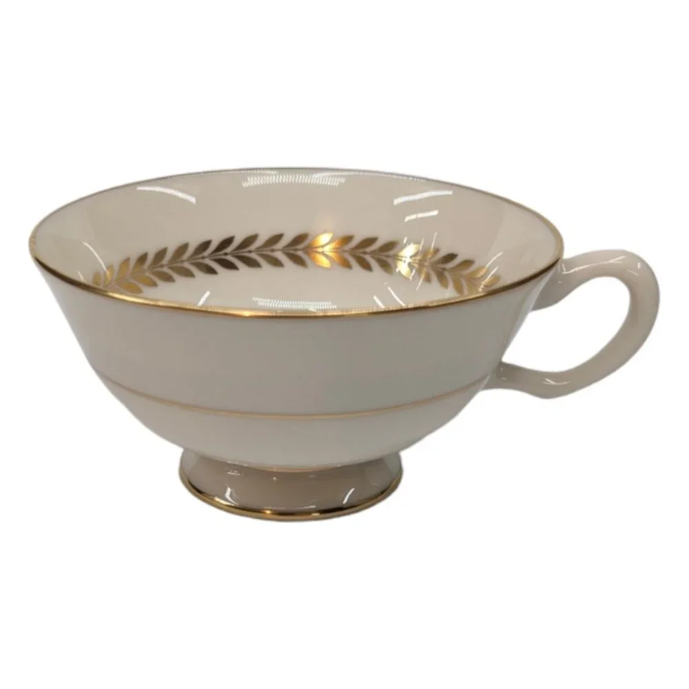 Vtg Lenox Imperial P-338 Tea Cup LOT OF 7 Cream Gold Laurel Trim Footed 6 OZ USA